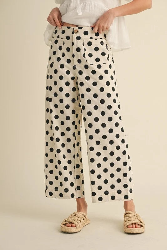 Polka Dot Wide Leg Pants