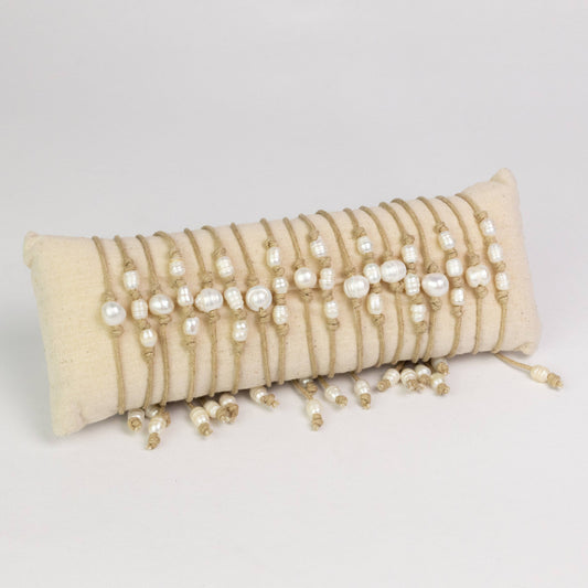 Freshwater Pearl Knotted Pull Bracelet
