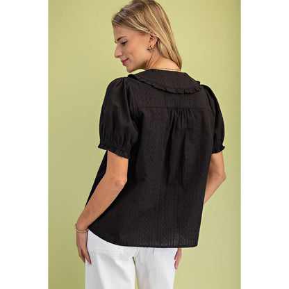 Peter Pan Collar Puff Sleeve Blouse