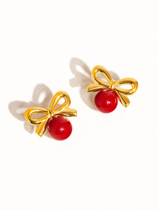Fleury 18K Non-Tarnish Dainty Bow Earring
