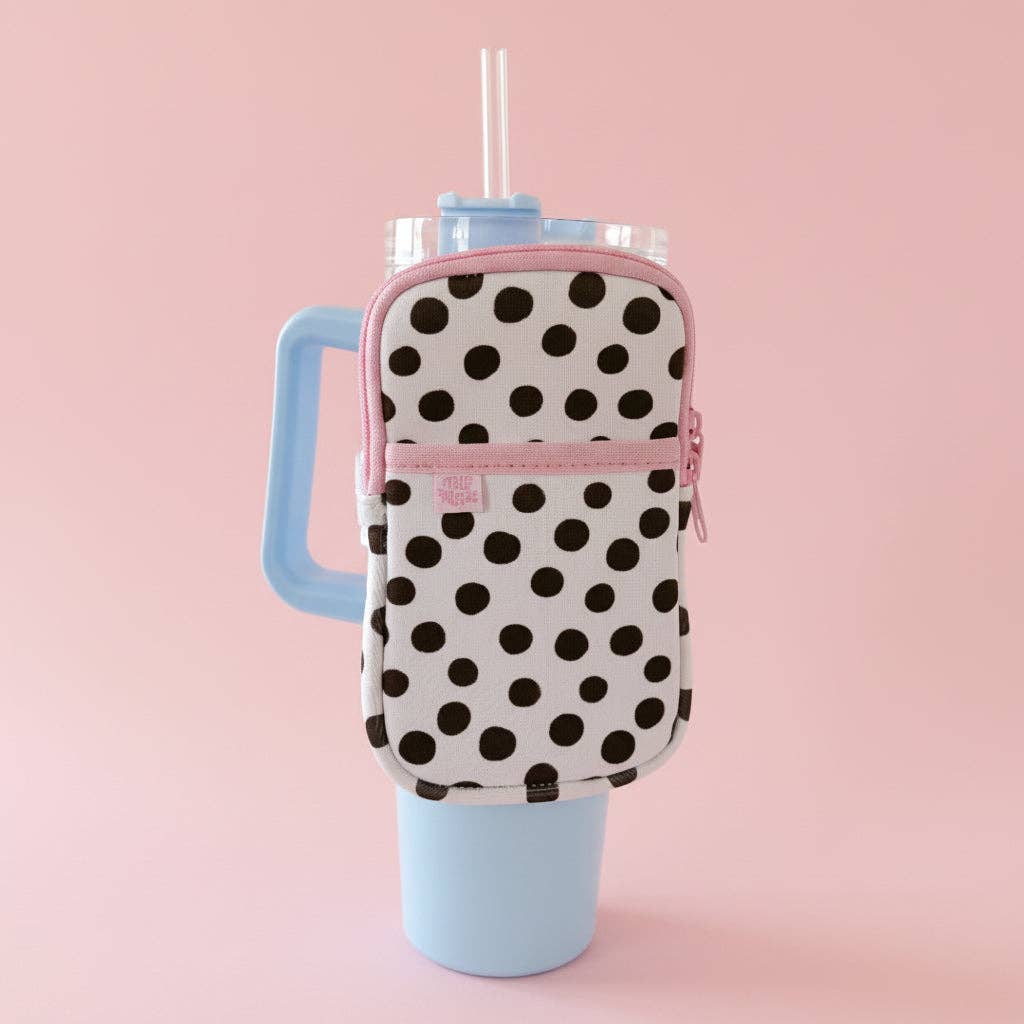 Water Bottle Backpack - Brown Polka Dots *new & improved*