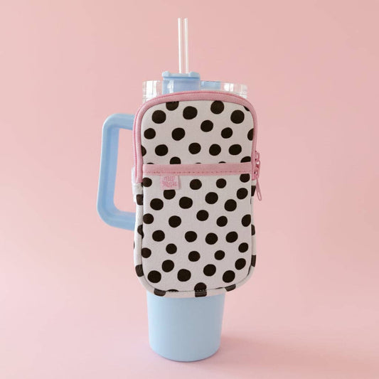 Water Bottle Backpack - Brown Polka Dots *new & improved*