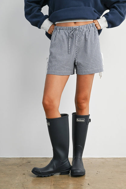 Women's Gingham Tie-Side Shorts