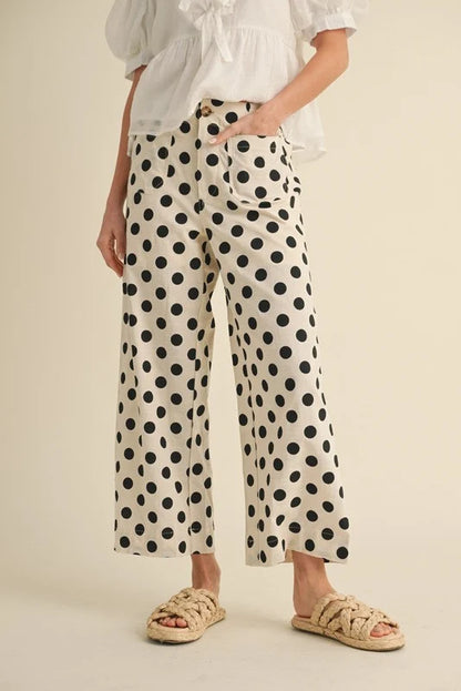 Polka Dot Wide Leg Pants