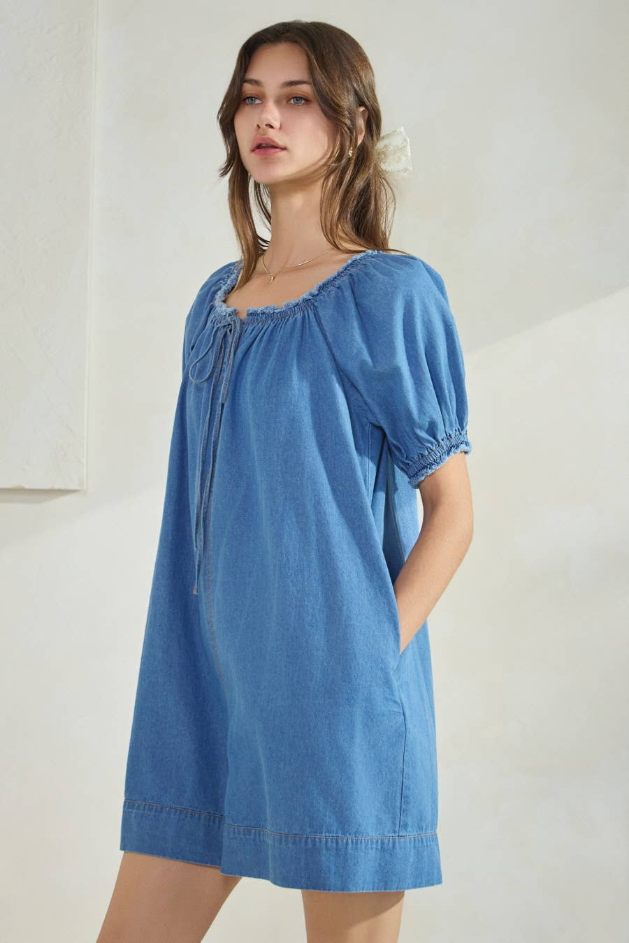 Washed Denim Romper