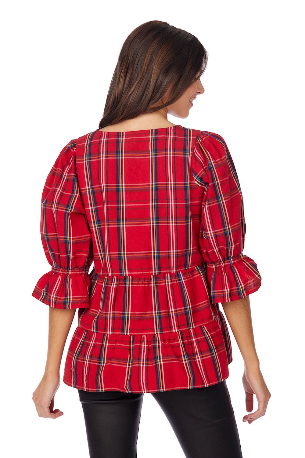 Red Ashford Plaid Top