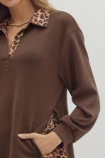 Leopard Twofer Mini Dress