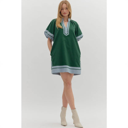 Colorblock Pullover Mini Dress