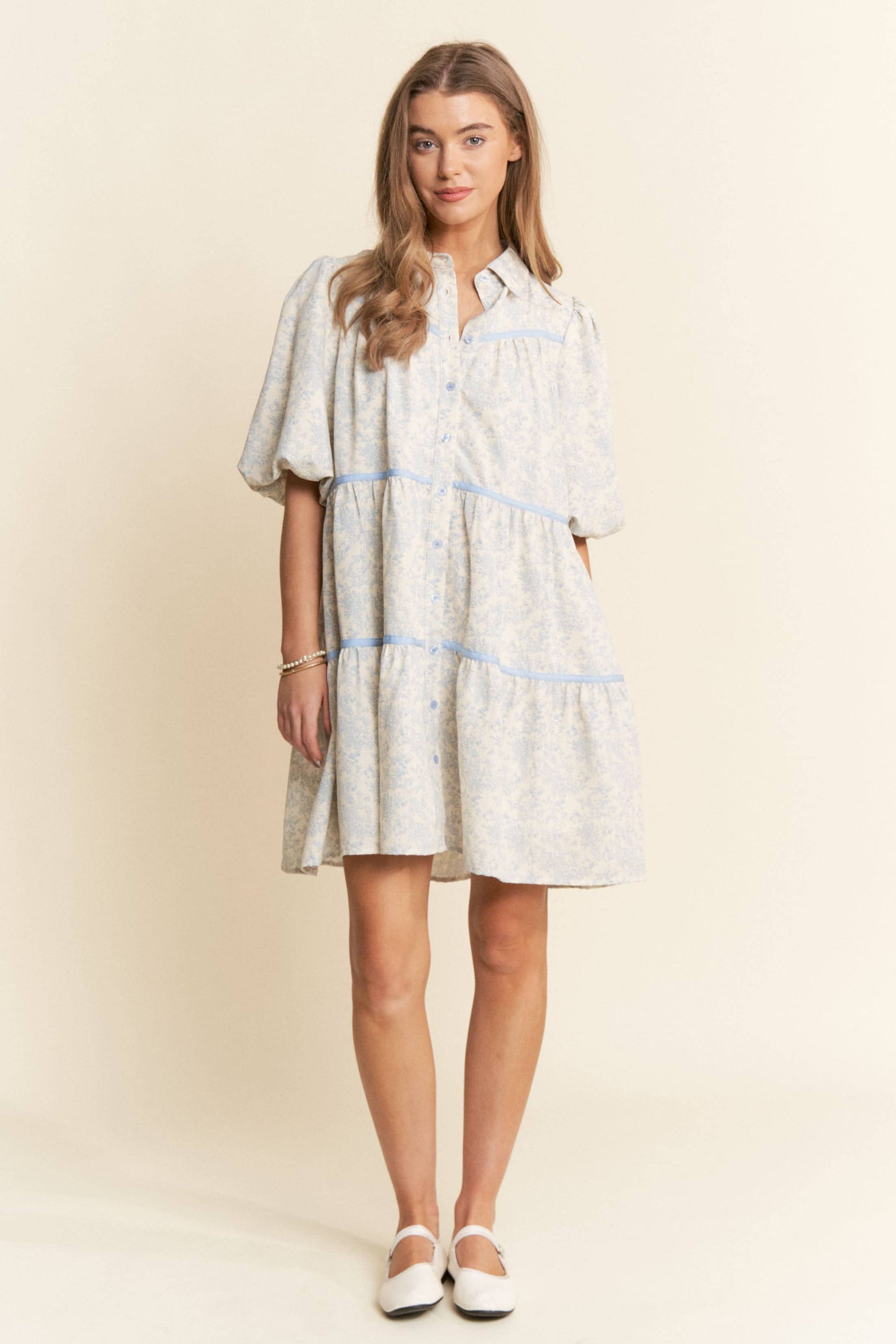 Floral Print Button Down Tunic Dress