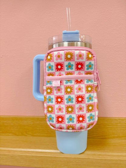Water Bottle Backpack - Checkered Floral *new & improved*