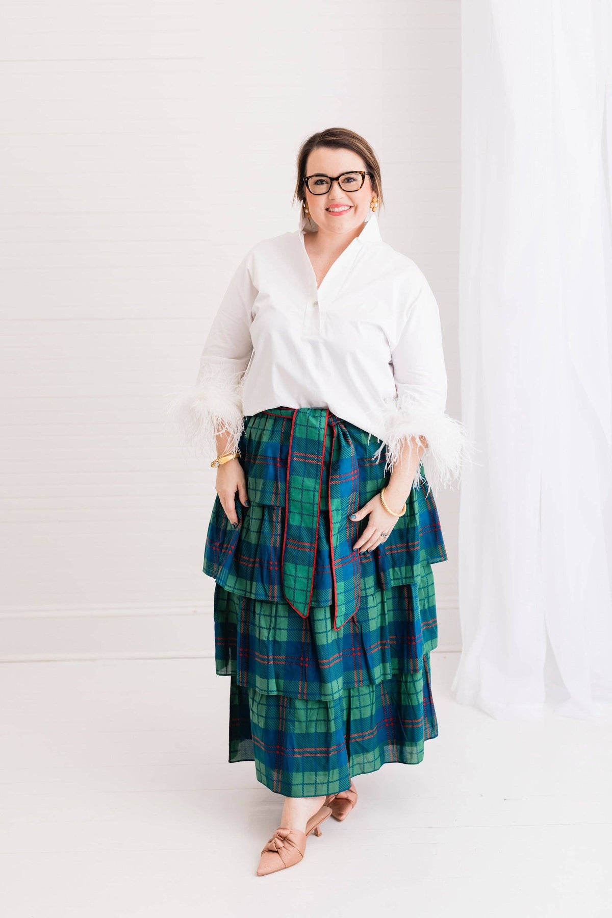 Estate Tartan | Laurel Ruffle Cascade Maxi Skirt
