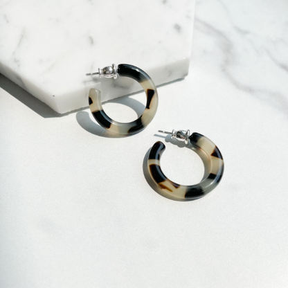 Fenna and Fei Ultra Mini Hoops in Blonde Tortoise