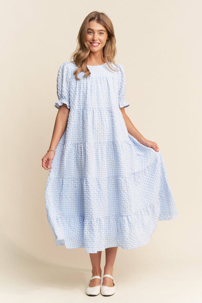 Checkered Swiss Dot Maxi Dress