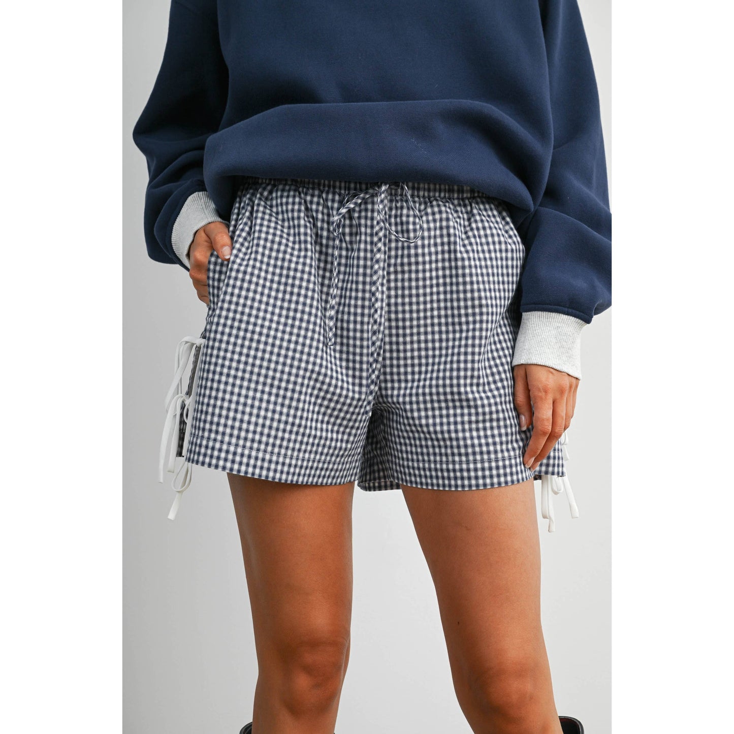 Women's Gingham Tie-Side Shorts