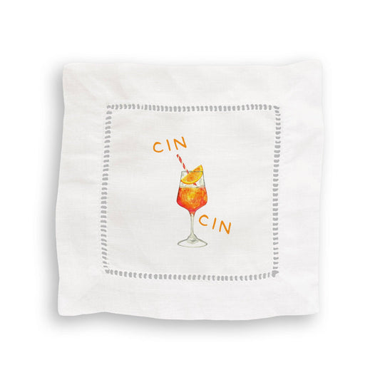 Aperol Spritz Linen Cocktail Napkin