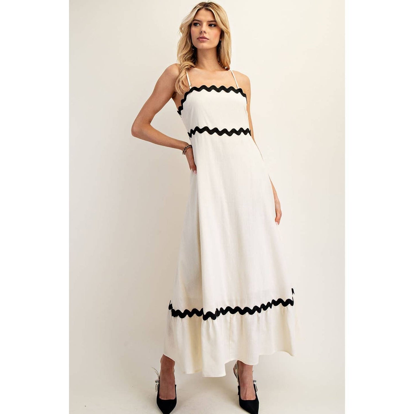 Ric Rac Trim Maxi Dress
