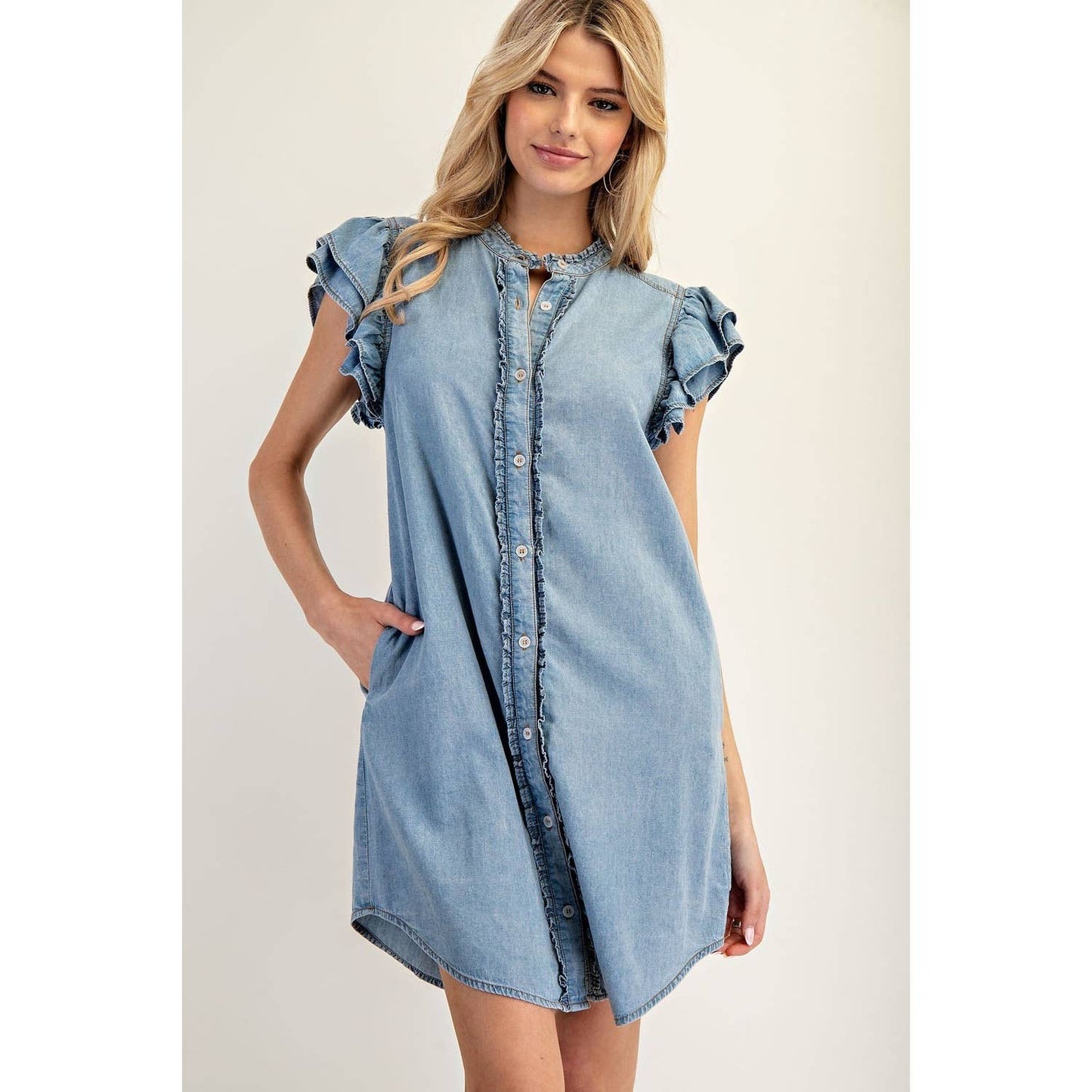 Ruffle Sleeve Mini Dress