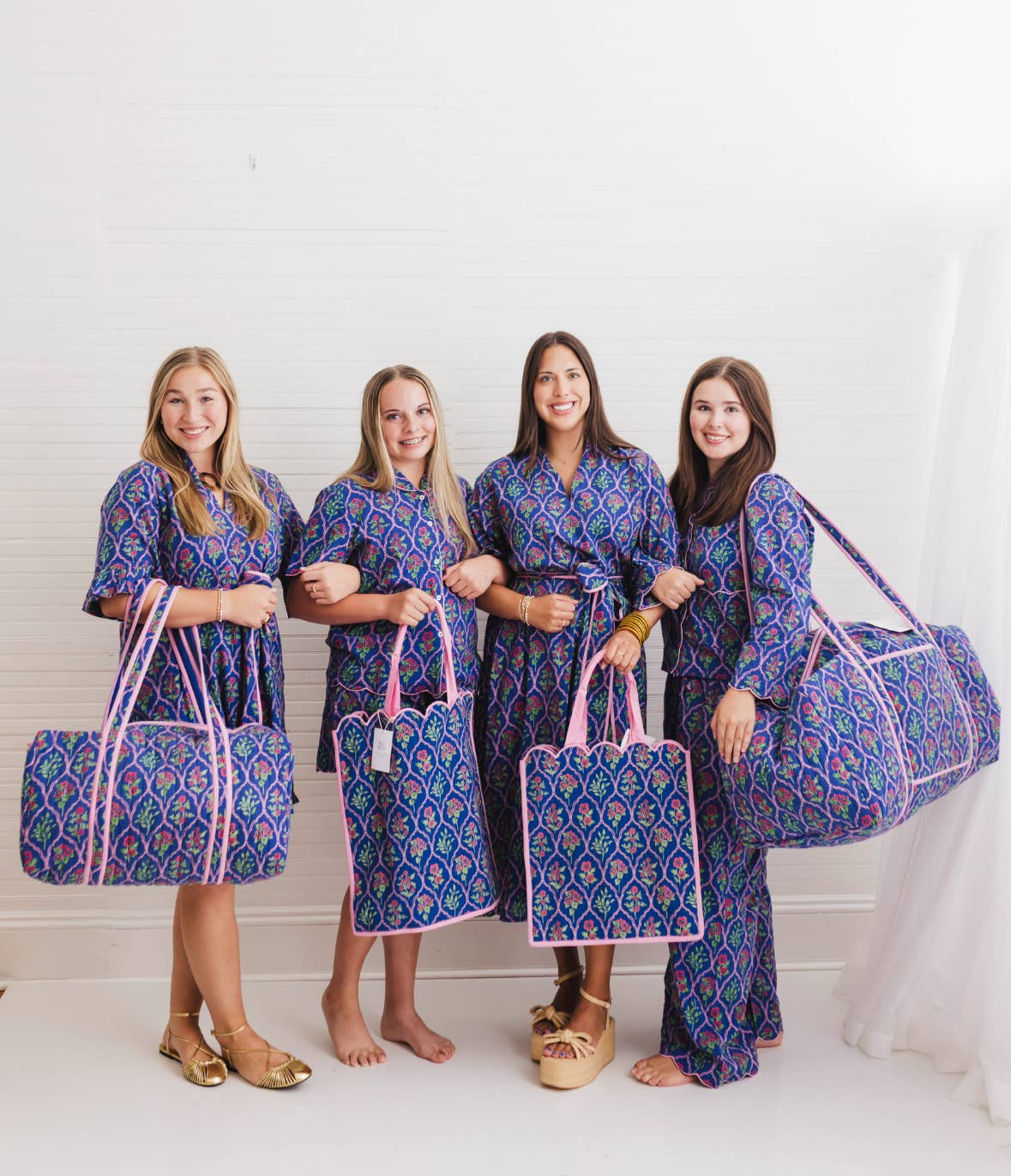 Resort Floral Block Print Mini Caftan | Midnight Chapel