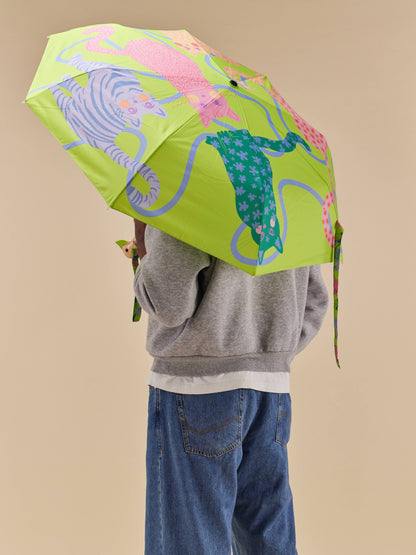 Lime Arty Cats Eco-Friendly Duck Umbrella