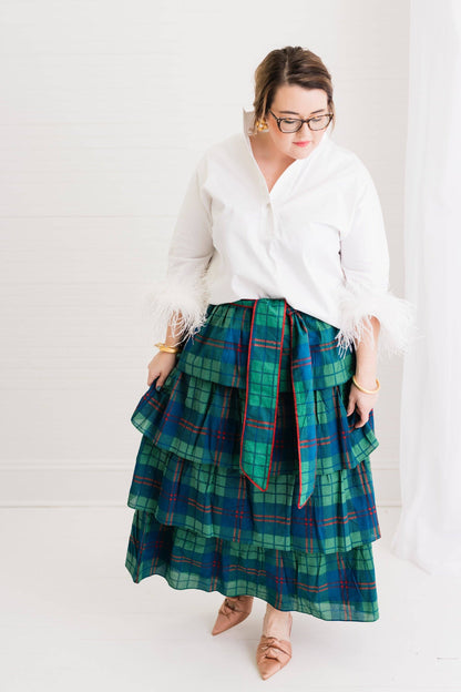 Estate Tartan | Laurel Ruffle Cascade Maxi Skirt