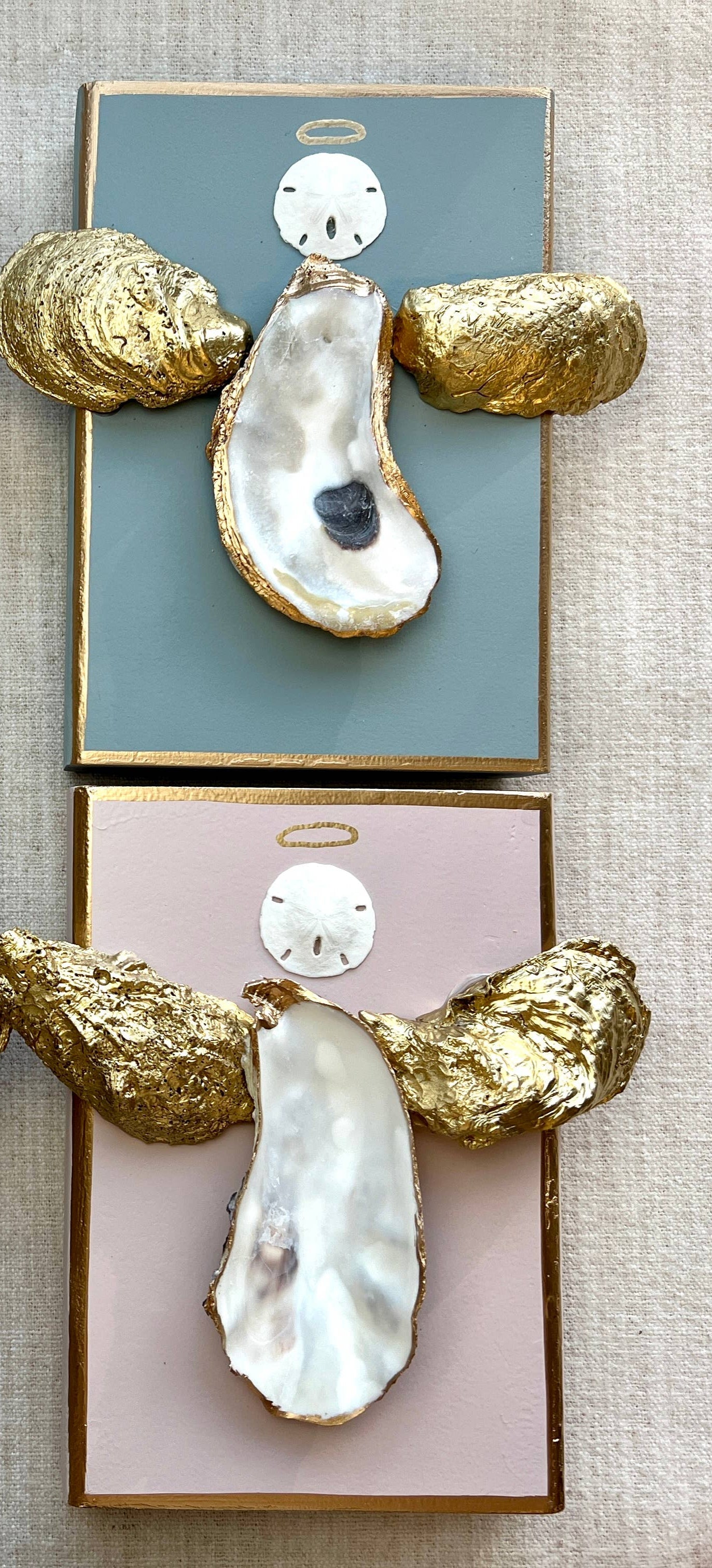 Oyster angel on Wood
