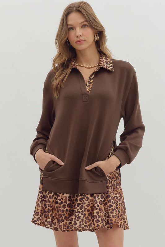 Leopard Twofer Mini Dress
