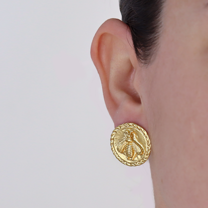 Retro Bee Clip On - 24K Gold Plated