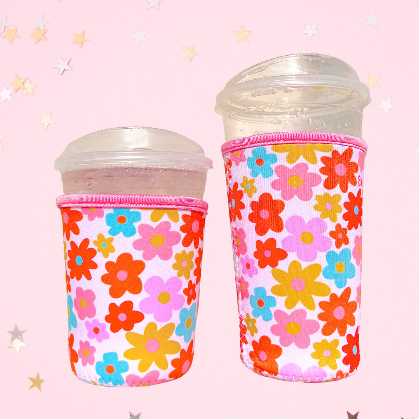 Cutie Cup Cover - Retro Florals - Iced Drink Sleeve