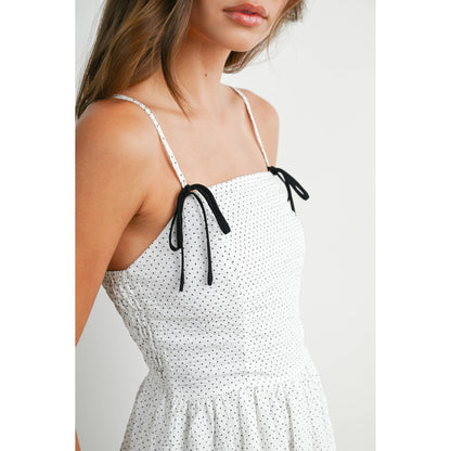 Polka Dot Thin Strap Fit & Flare Dress