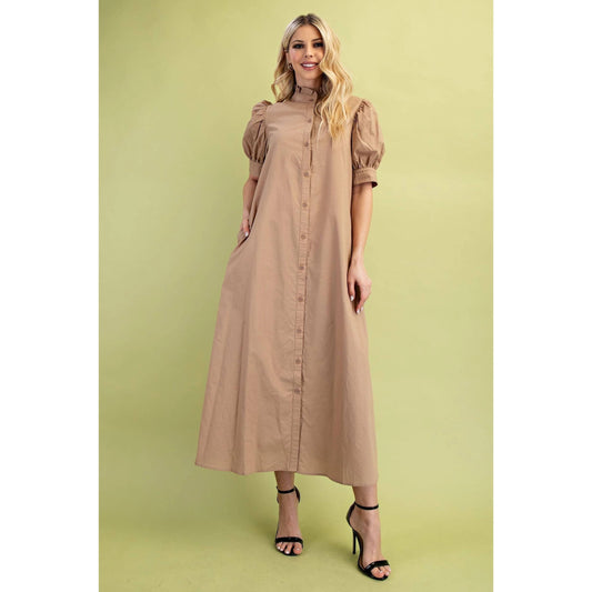 Ruffled Collar Midi Dress