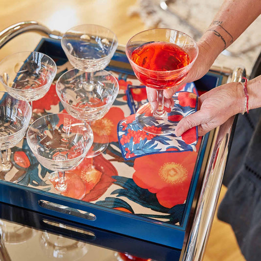 ICELANDIC POPPIES Reusable Cocktail Napkins, Set of 8