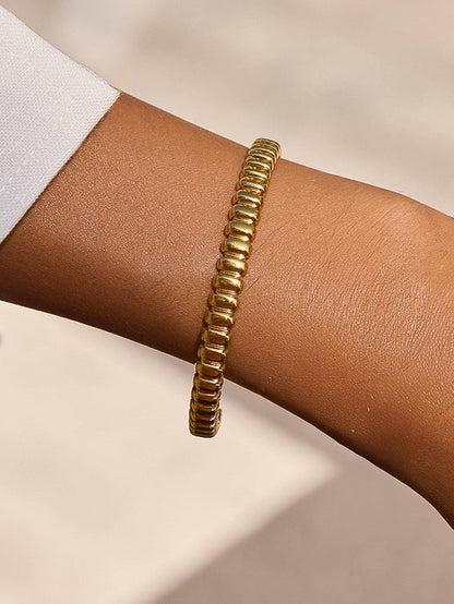 Cendine 18K Gold Non-Tarnish Beaded Cuff Bracelet
