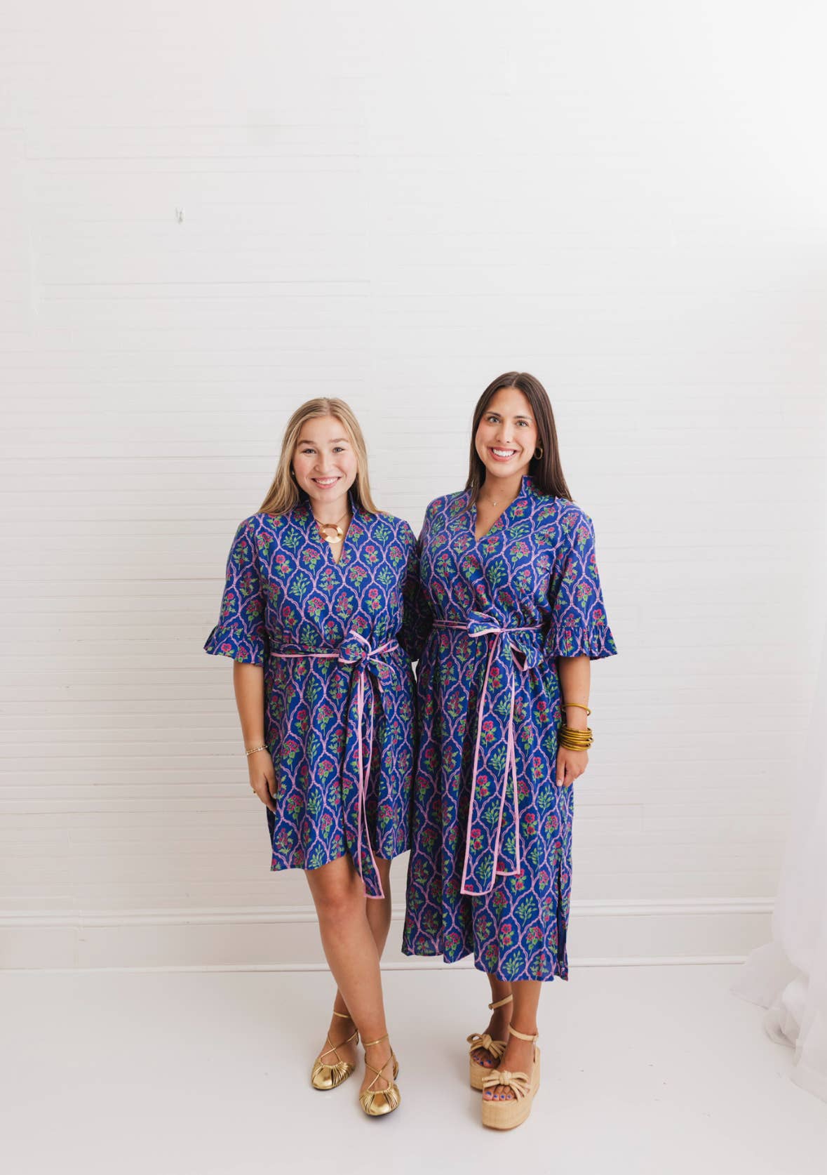 Resort Floral Block Print Mini Caftan | Midnight Chapel