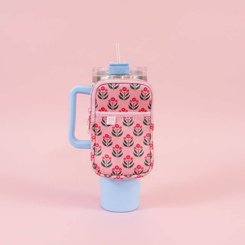 Water Bottle Backpack - Whimsy Floral Block Print