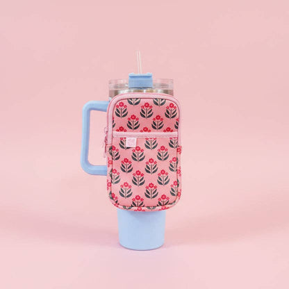 Water Bottle Backpack - Whimsy Floral Block Print