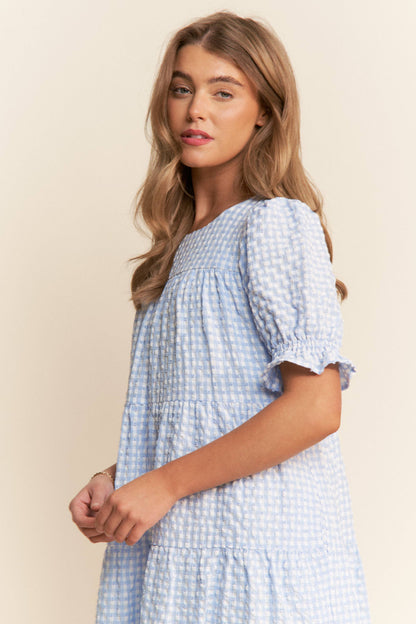 Checkered Swiss Dot Maxi Dress