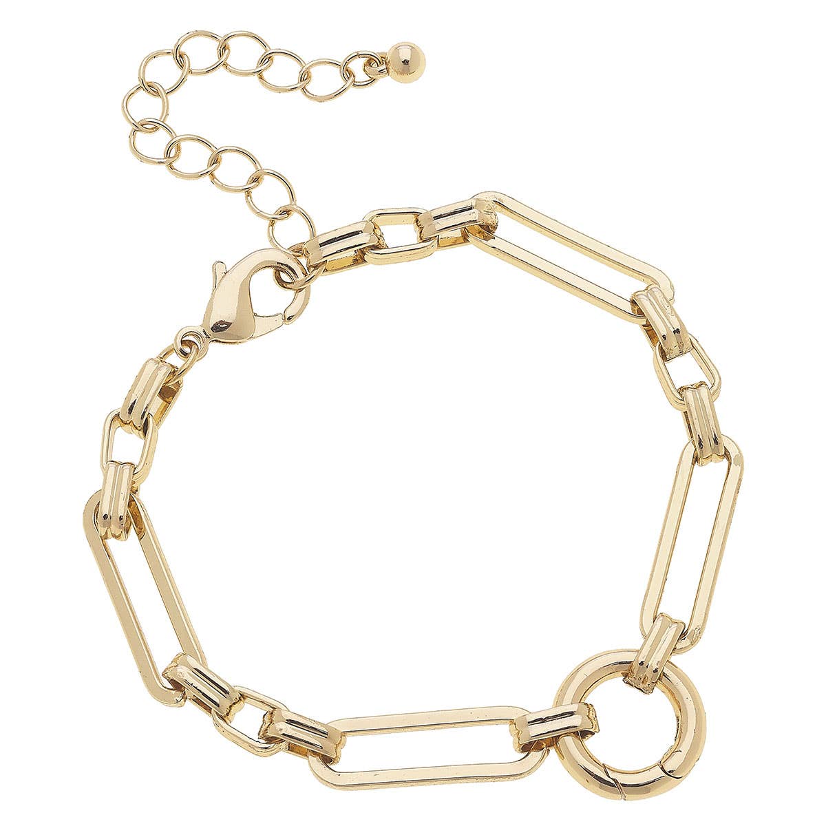 Bella Linked Charm Bracelet Base in Shiny Goldj