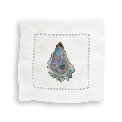 Colorful Oysters Mixed Linen Cocktail Napkin Set