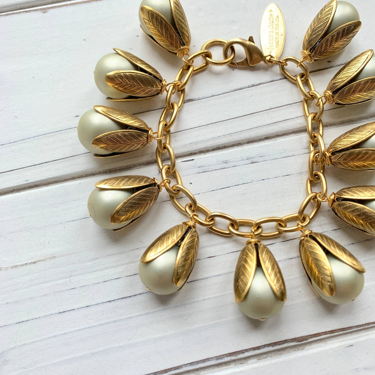 The Classic Bead Cap Bracelet - Matte Pearl Color Options