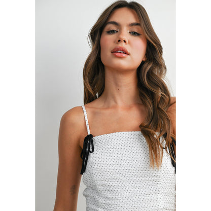 Polka Dot Thin Strap Fit & Flare Dress