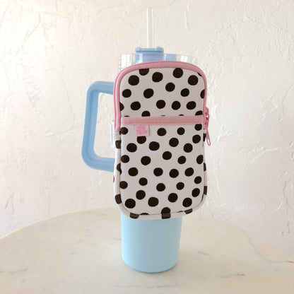 Water Bottle Backpack - Brown Polka Dots *new & improved*