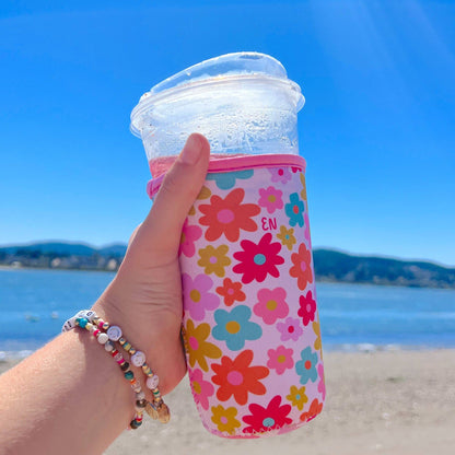 Cutie Cup Cover - Retro Florals - Iced Drink Sleeve