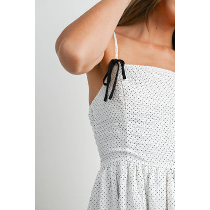 Polka Dot Thin Strap Fit & Flare Dress