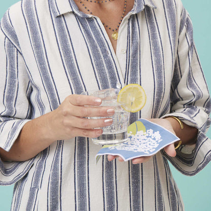 HYDRANGEA Reusable Cocktail Napkins, Set of 8