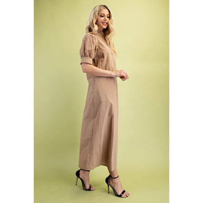 Ruffled Collar Midi Dress