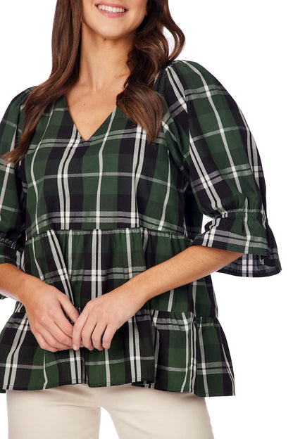 Green Ashford Plaid Top