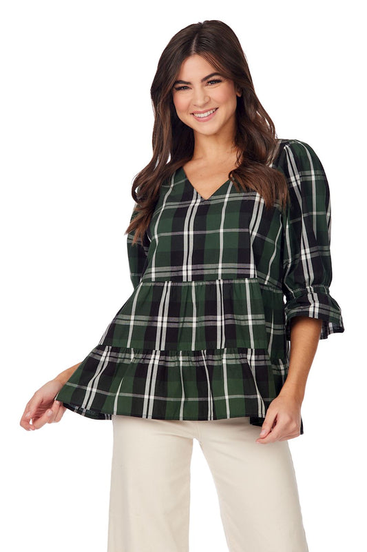 Green Ashford Plaid Top