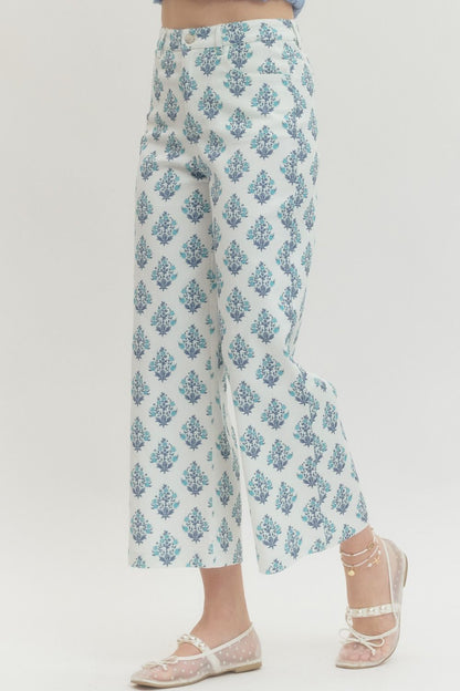 Block Print Floral Pants