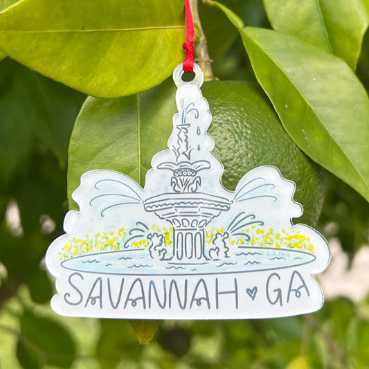 Forsyth Park Fountain Savannah Holiday Ornament