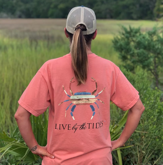 Live By The Tides Crab Shirt Unisex